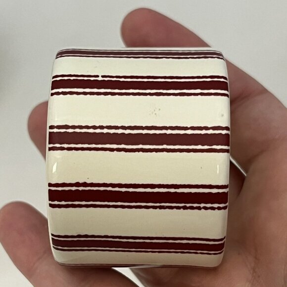 Vintage 2004 Square Nest Ceramic Napkin Rings Holders Christmas Tree Set Of Four - Picture 5 of 16